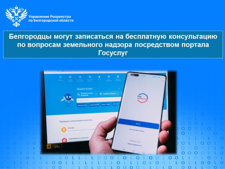 Белгородцы могут записаться на бесплатную консультацию по вопросам земельного надзора посредством портала Госуслуги.